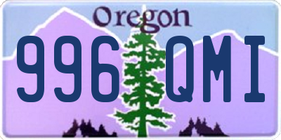 OR license plate 996QMI