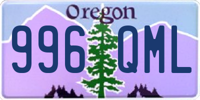 OR license plate 996QML