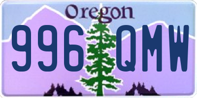 OR license plate 996QMW