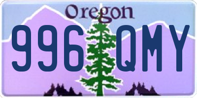 OR license plate 996QMY