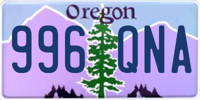 OR license plate 996QNA