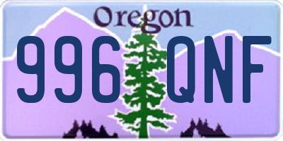 OR license plate 996QNF