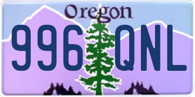 OR license plate 996QNL