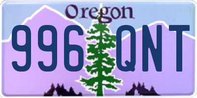 OR license plate 996QNT