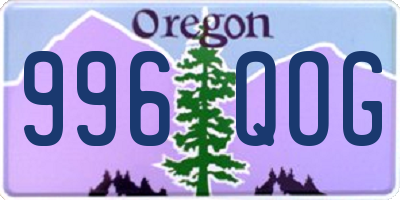 OR license plate 996QOG