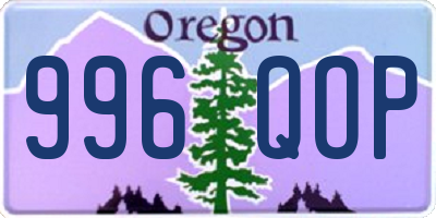 OR license plate 996QOP