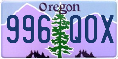 OR license plate 996QOX