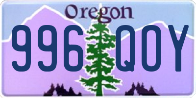 OR license plate 996QOY