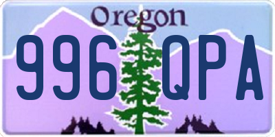 OR license plate 996QPA