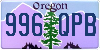 OR license plate 996QPB