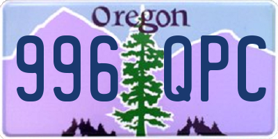 OR license plate 996QPC