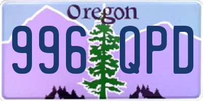 OR license plate 996QPD