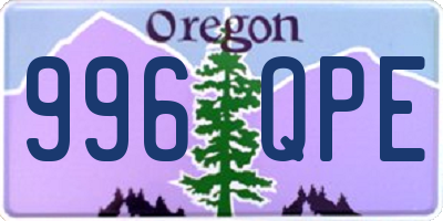 OR license plate 996QPE