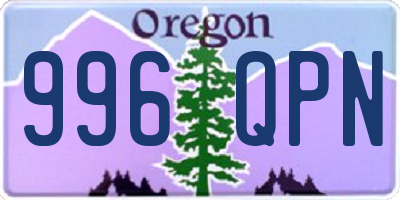 OR license plate 996QPN