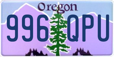OR license plate 996QPU