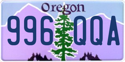 OR license plate 996QQA