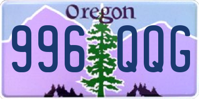 OR license plate 996QQG