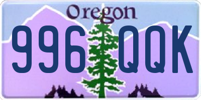OR license plate 996QQK