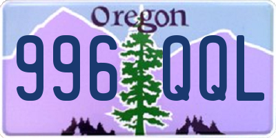 OR license plate 996QQL