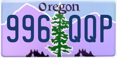 OR license plate 996QQP