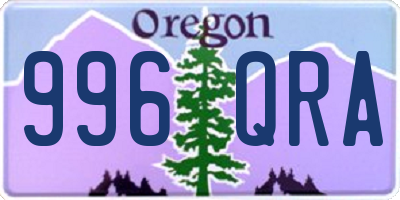 OR license plate 996QRA