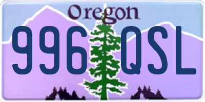 OR license plate 996QSL