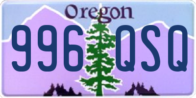 OR license plate 996QSQ