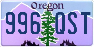 OR license plate 996QST