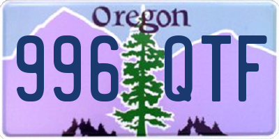 OR license plate 996QTF