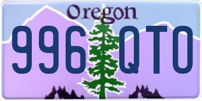 OR license plate 996QTO