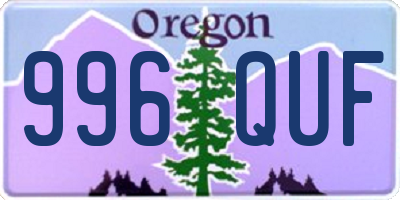 OR license plate 996QUF