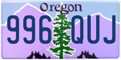 OR license plate 996QUJ