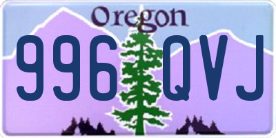 OR license plate 996QVJ