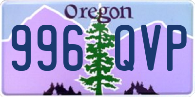 OR license plate 996QVP