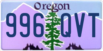 OR license plate 996QVT