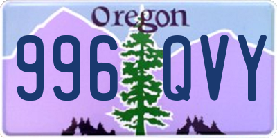 OR license plate 996QVY