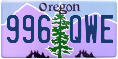 OR license plate 996QWE