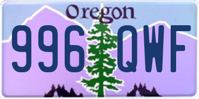 OR license plate 996QWF