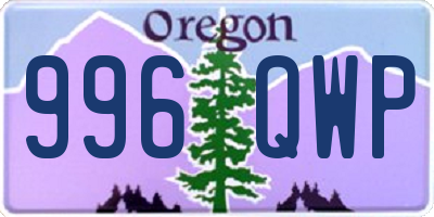OR license plate 996QWP