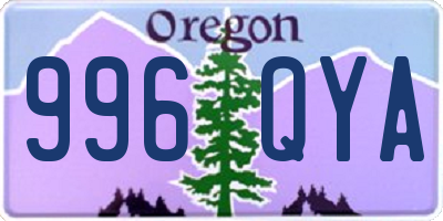 OR license plate 996QYA