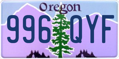 OR license plate 996QYF