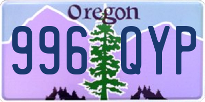 OR license plate 996QYP