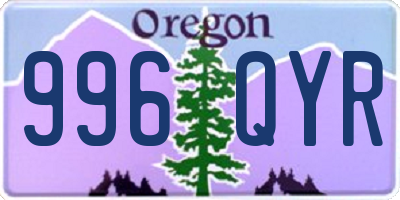 OR license plate 996QYR