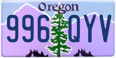 OR license plate 996QYV