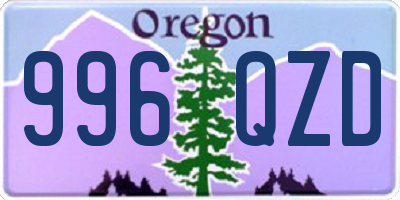 OR license plate 996QZD
