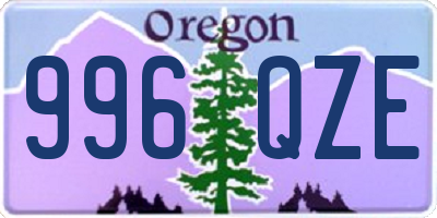OR license plate 996QZE