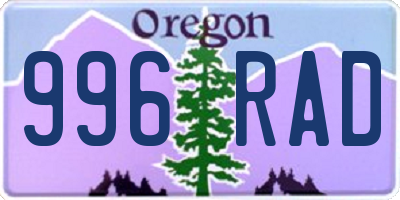 OR license plate 996RAD