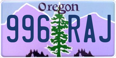 OR license plate 996RAJ