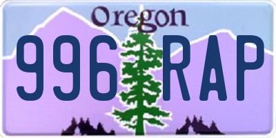 OR license plate 996RAP