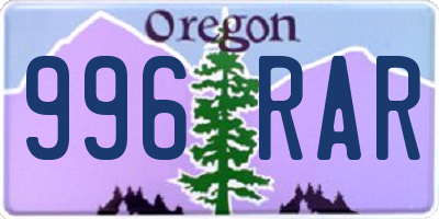 OR license plate 996RAR